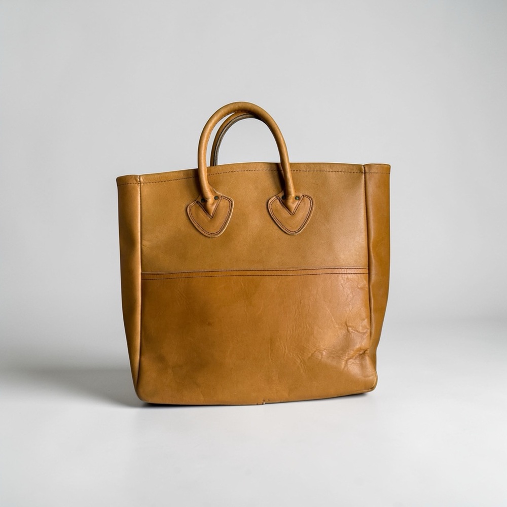 Vintage L.L. Bean Leather Boat Bag Tote Purse Carryall Shopper Freeport Maine